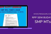 RPP Satu Lembar Seni Budaya