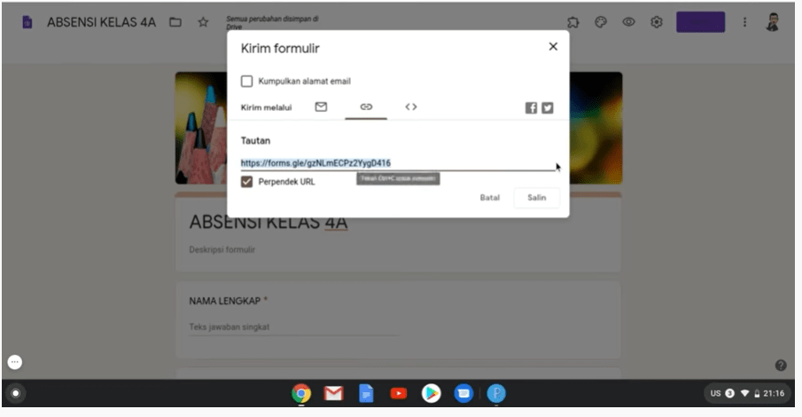 Begini Cara Membuat Absen Online Dengan Menggunakan Google Form | Daring 2020 12 cara membuat absen online dengan menggunakan google form