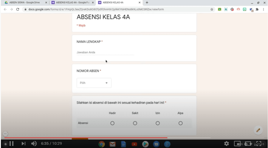 Begini Cara Membuat Absen Online Dengan Menggunakan Google Form | Daring 2020 11 cara membuat absen online dengan menggunakan google form