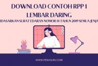 Download Contoh RPP 1 Lembar Daring Berdasarkan Surat Edaran Nomor 14 tahun 2019 Semua Jenjang