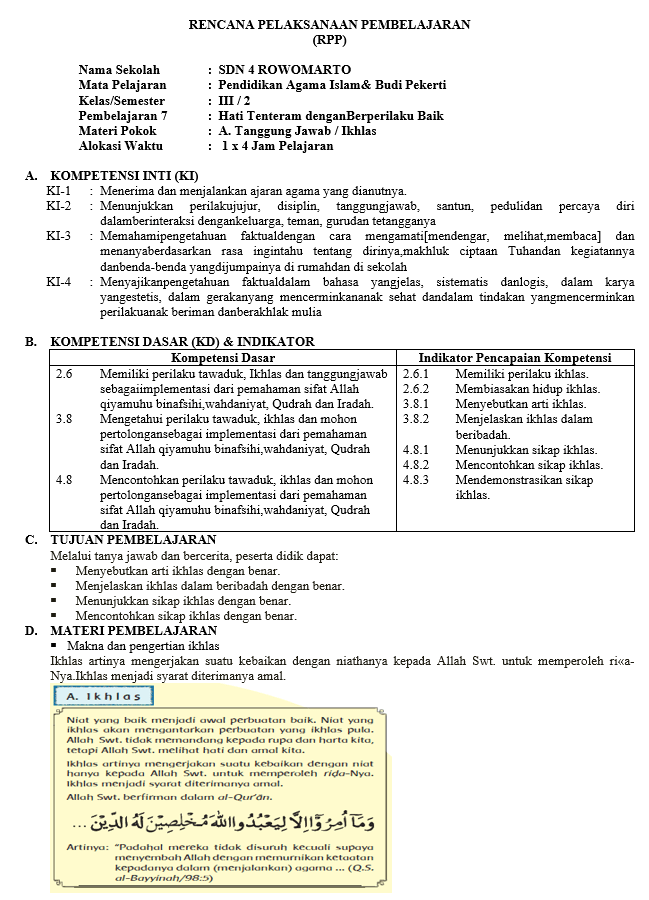 Download Perangkat Pembelajaran PAI SD Kurikulum 2013 Revisi 2021 Kelas