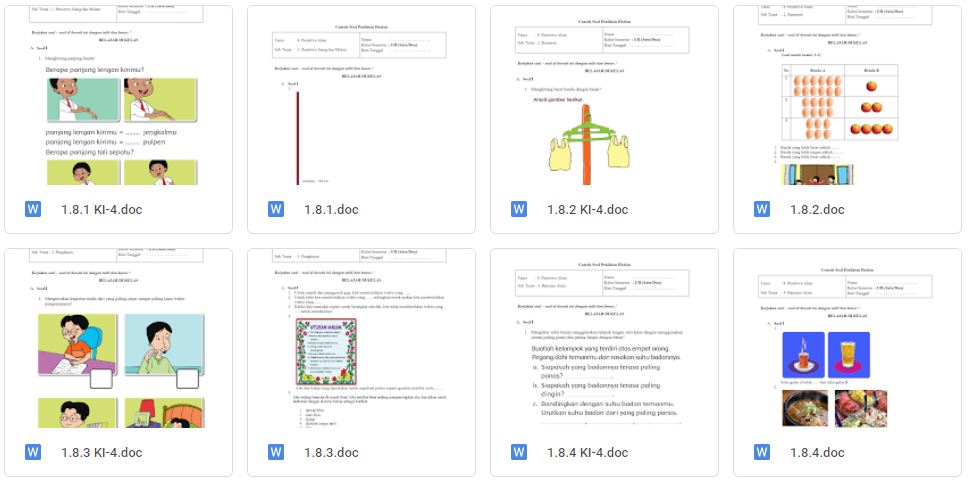 Soal Penilaian Harian Tematik Kelas 1 Tema 8 (Peristiwa Alam) Kurikulum 2013 1 soal tematik kelas 1 tema 8