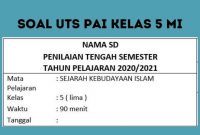 Soal UTS PAI Kelas 5 Semester 2 dan Kunci Jawaban