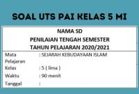 Soal UTS PAI Kelas 5 Semester 2 dan Kunci Jawaban