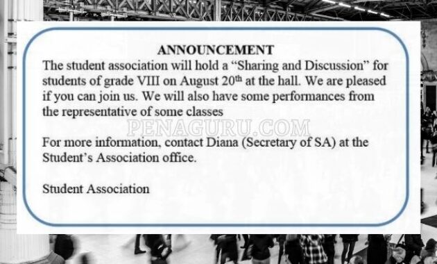 Contoh Soal Announcement Text