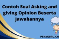 soal asking and giving opinion beserta jawabannya