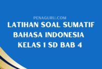 soal sumatif Bahasa Indonesia kelas 1 bab 4 kurikulum merdeka