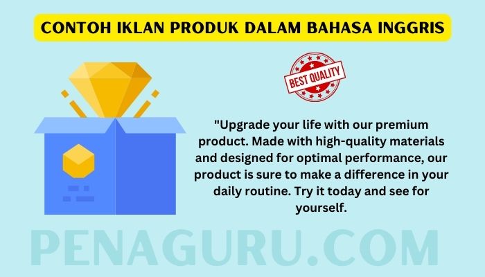 Contoh iklan dalam bahasa Inggris dan gambarnya