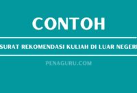 Surat rekomendasi kuliah di luar negeri