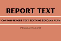 contoh report text tentang bencana alam