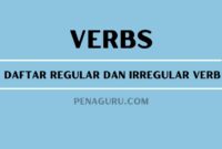 Daftar Regular dan Irregular Verb